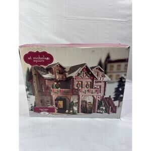 St Nicholas Square Christmas Village 2010 Log Cabin House Winter